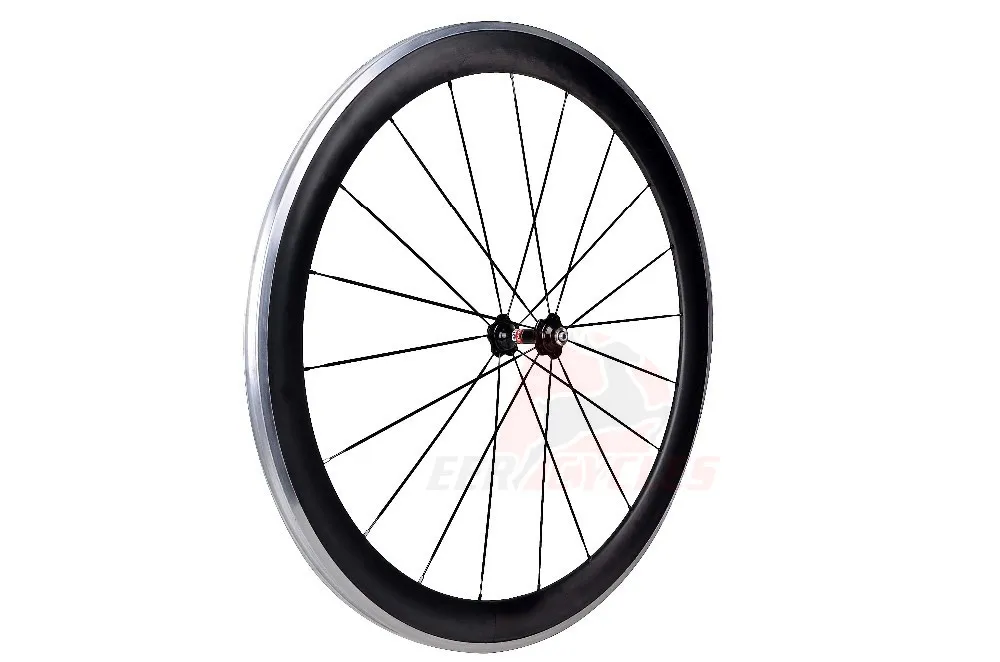 Стандартный 700c мм 50 мм углерода довод дорожный велосипед колеса велосипеда Новатек/выбран концентраторы, алюминий Сплав тормозная поверхность 20 24