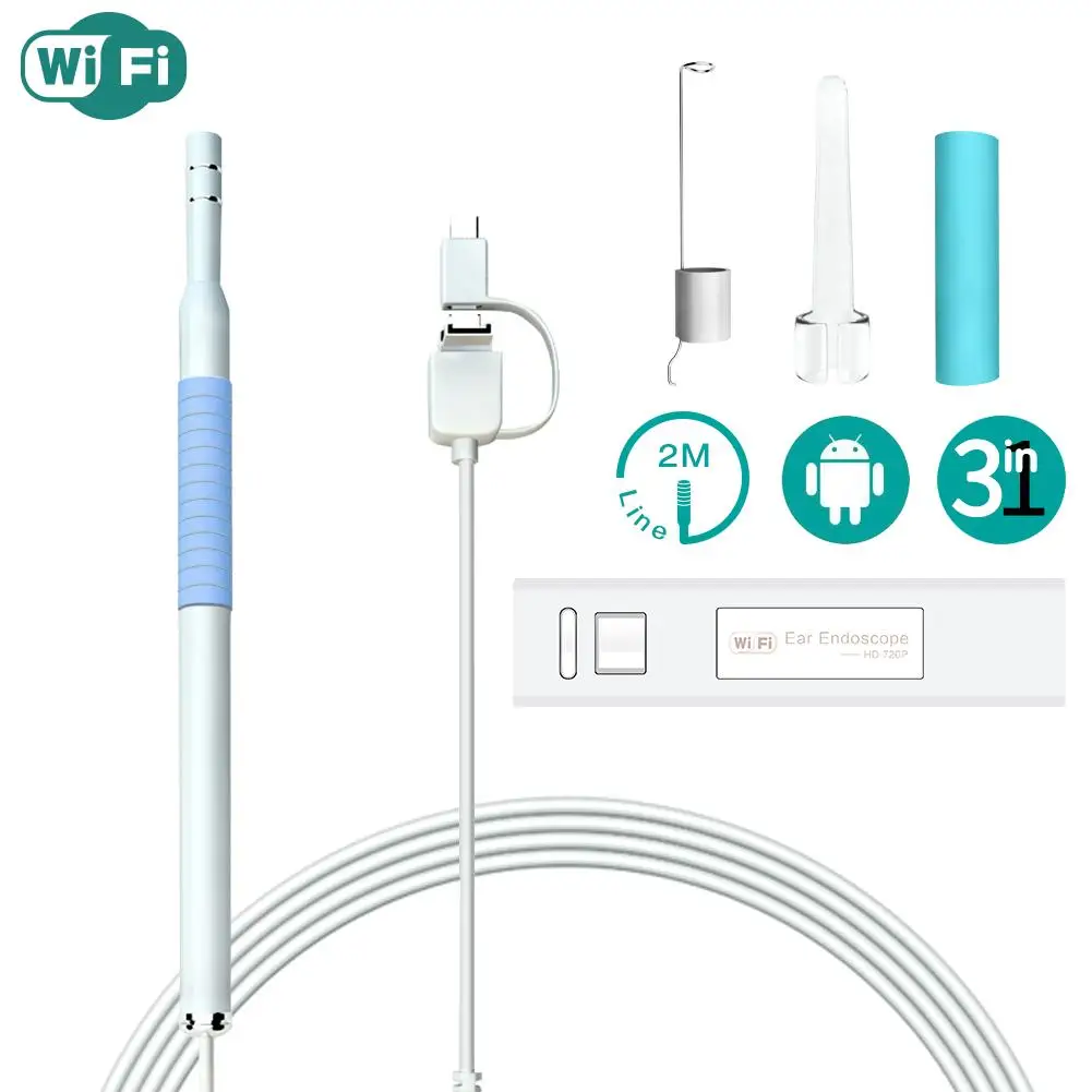 

NEW WIFI Visual Earpick Endoscope for Children USB Ear Otoscope Visual Endoscope Ear Inspection Cleaning Tool with Camera