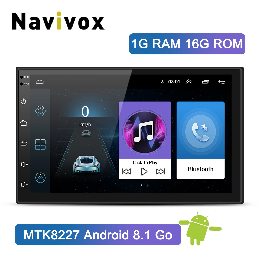 Navivox 2 Din Android 8,1 " автомобильный gps радио плеер Автомобильный мультимедийный навигатор с gps, DVD для Nissan VW Toyota peugeot BYD Kia hyundai