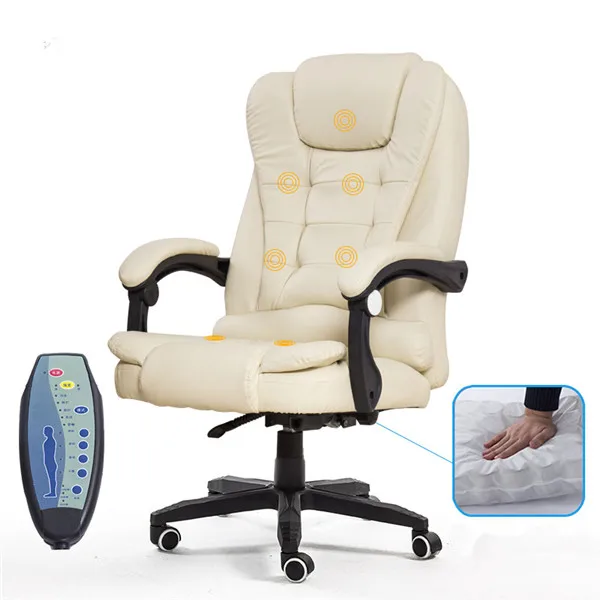Офисное кресло для руководителя с высокой спинкой из искусственной кожи, компьютерное массажное кресло, регулируемое по высоте эргономичное кресло с откидывающейся спинкой