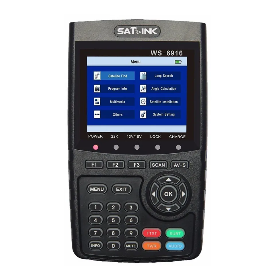 Original Satlink WS 6916 Satellite Finder DVB-S2 MPEG-2/MPEG-4 Satlink WS-6916 High Definition Satellite meter TFT LCD Screen