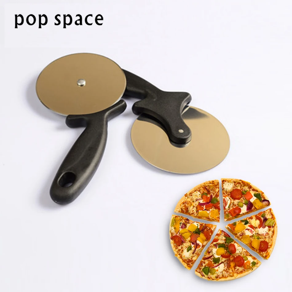 

Pop Space Round Pizza Cutter Stainless Steel With plastic Handle Pizza Knife Cutter Pastry Pasta Dough kitchen Baking Tools