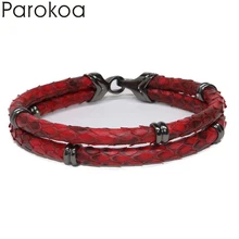 Latest New Design Python Leather Bracelet Snake Leather For Watch Lover Red Genuine Leather For Women