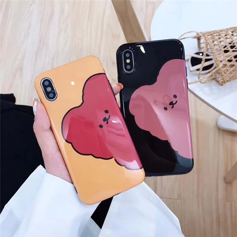 

Cartoon kawaii bear case for iphone 6 6s plus case matte silicone soft couples fancy cover for iPhone xr x xs max back case 7 8