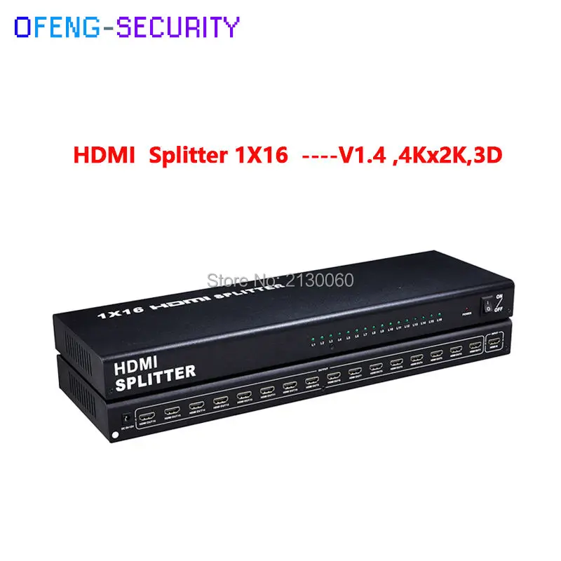 1X16 HDMI Splitter, HDMI Splitter-V1.4, 4 К x 2 К, 3D