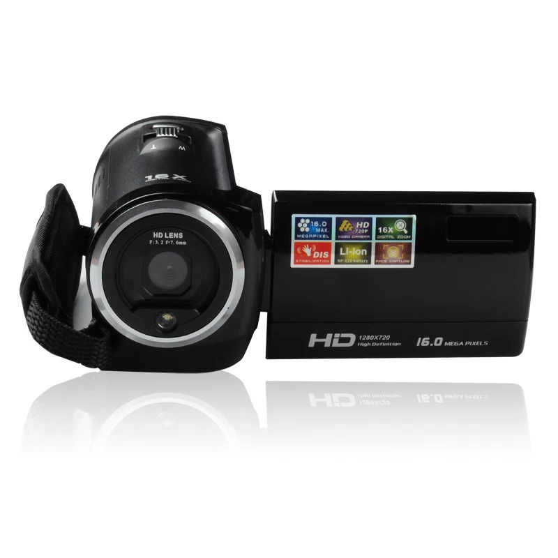HDV 107 HD 720 P Цифровая камера 2 7 дюймов TFT lcd экран профессиональная видеокамера 16X
