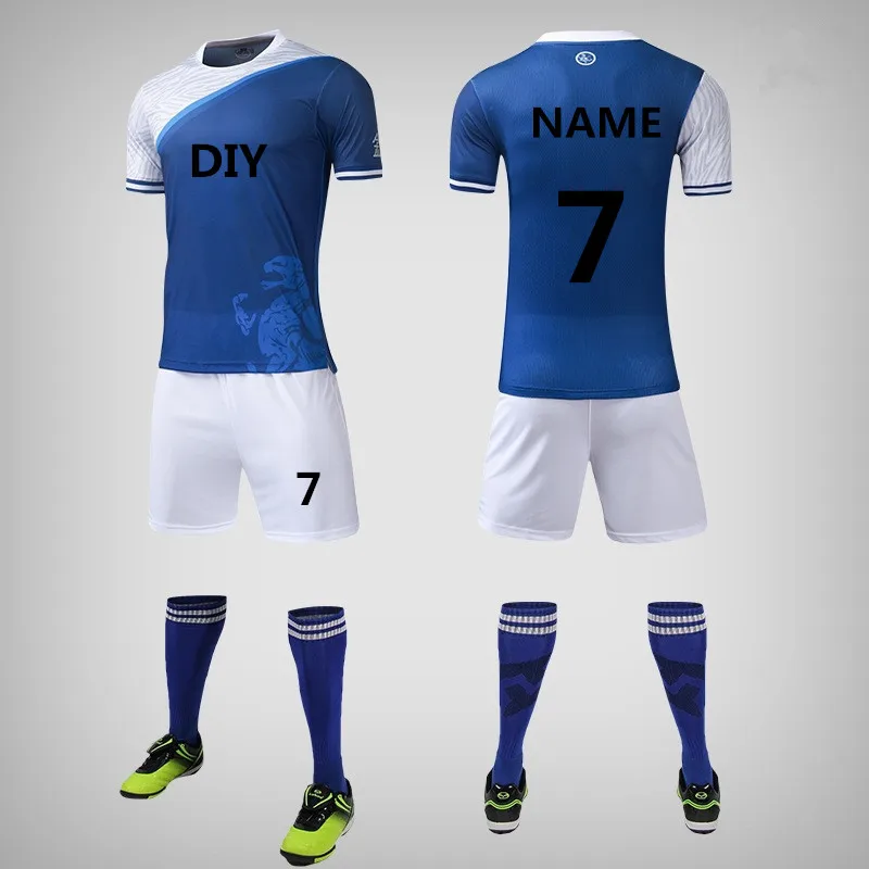 

New Adult Kids Boy girls personality Soccer Jersey Set survetement Football Kits Futbol Short-sleeved training team uniforms set