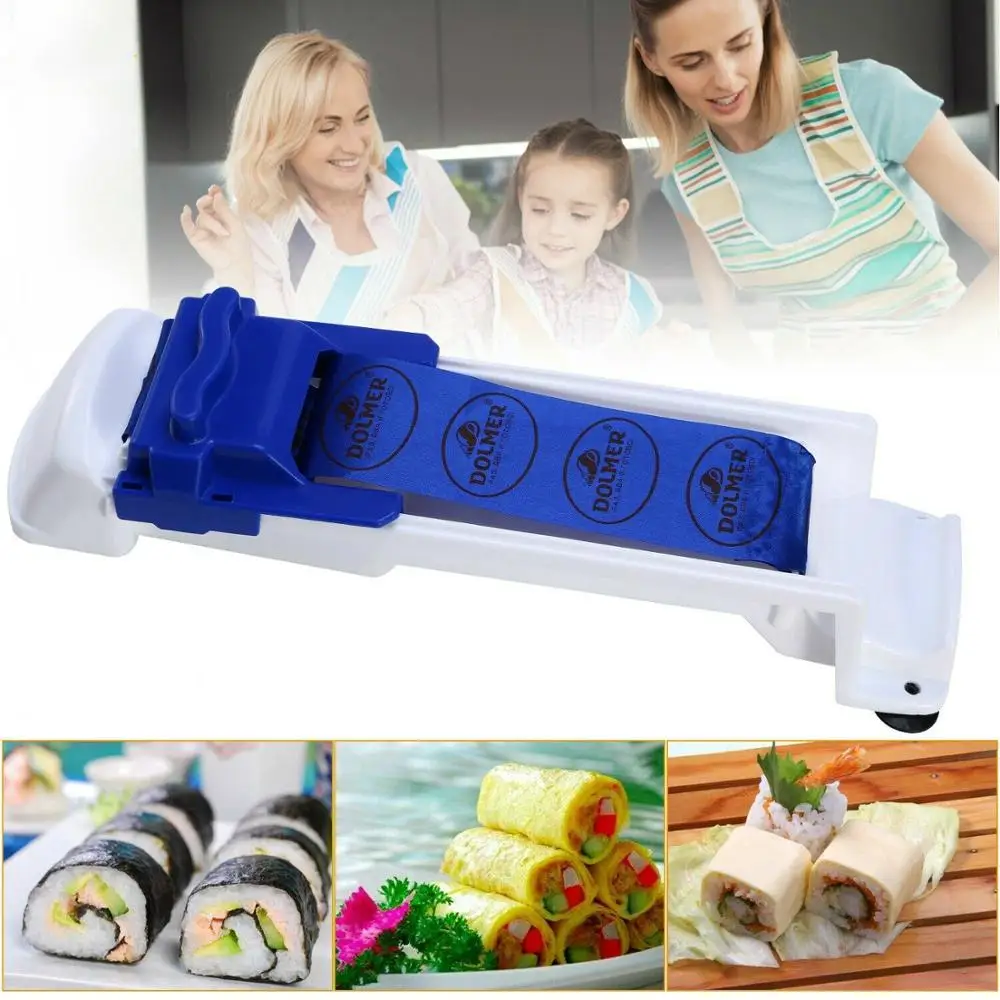 

Magic Roller Sushi Mold Vegetable Meat Rolling Tool DIY Making Gadgets Stuffed Garpe Cabbage Leave Grape Leaf Machine Easy Roll