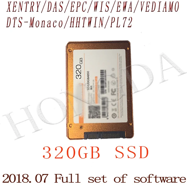 Adapted to MB STAR C4/C5.07 full Software contain X ENTRY/DAS/EPC/WIS/EWA/VEDIAMO/DTS-Monaco/HHTWIN/PL72 with 320GB HDD/SSD - Цвет: SSD with software