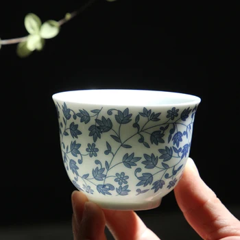 

TANGPIN blue-and-white ceramic teacup porcelain tea cup household chinese kung fu cup 150ml