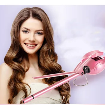 

LCD Display Curling Iron Professional Hair Curler Rotation Curl Wand Stick Roller Magic Ceramic Hairdressing Styling Tool