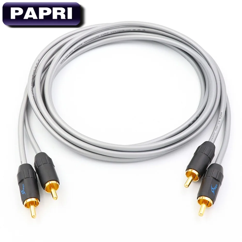 MPS X 7 HiFi аудио кабель провод 99.9997% OCC 24K позолоченный разъем RCA для DVD CD DAC усилитель 1