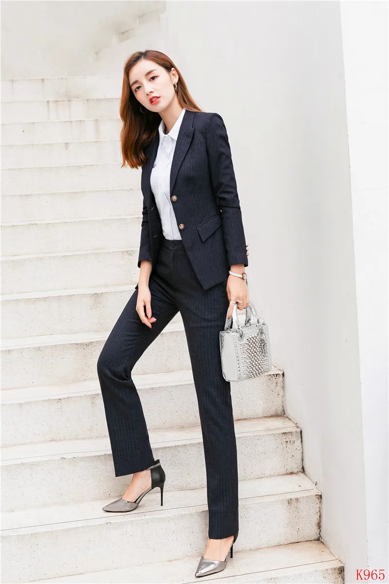 

2019 Formal Elegant Women's Blazers Trouser Suits Ladies Blazer Women Business Suits Pant and Jacket Sets Office Lady Work Wear
