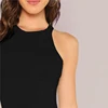 Body negro de cuello redondo minimalista Paraíso de la Moda | PdM