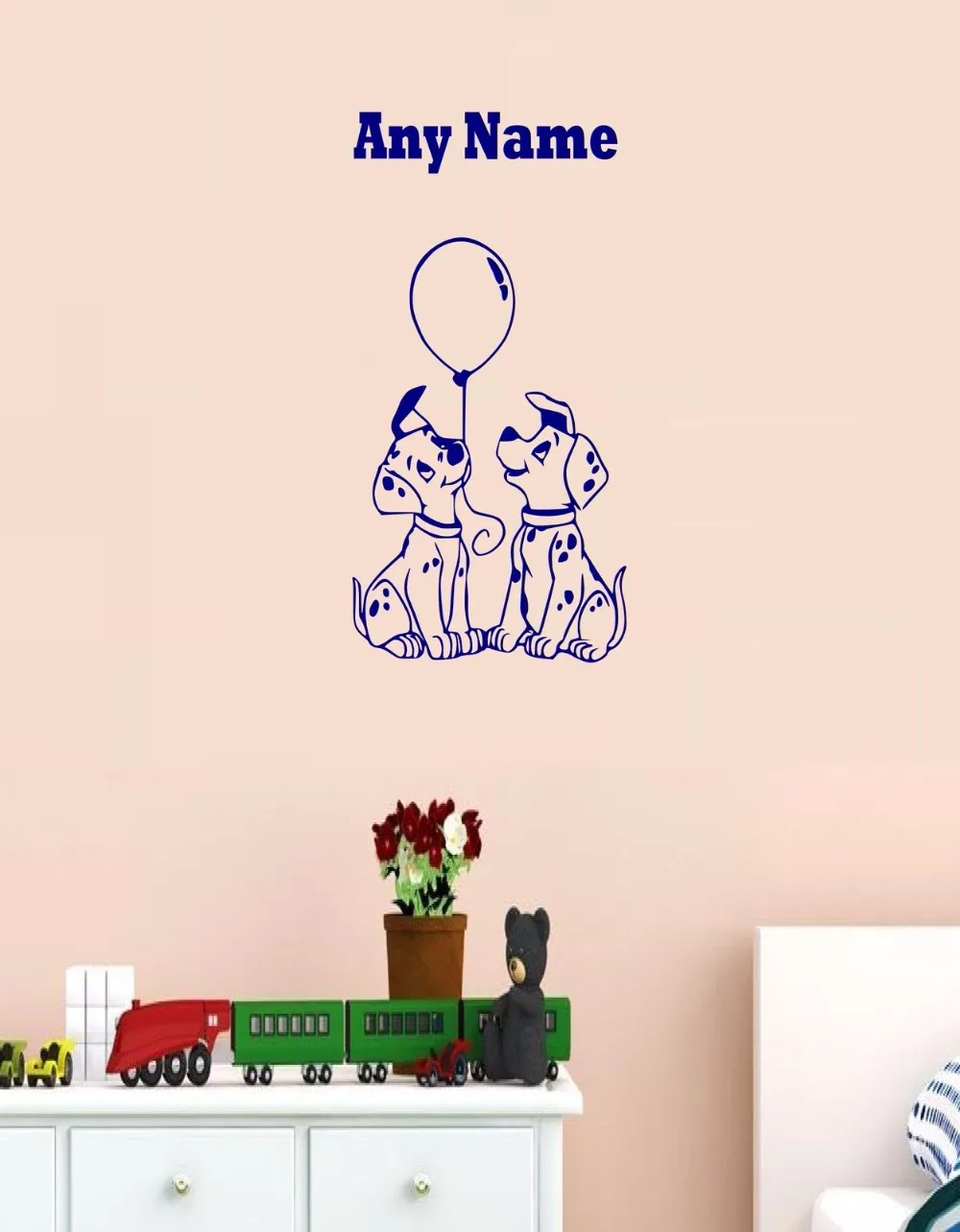 Personalised Little Dogs Vinyl Wall Sticker Any Name Art Decal