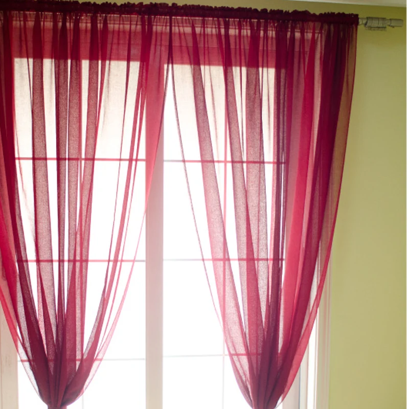 Занавеска s фиолетовая однотонная вуаль серое окно Современная гостиная спальня балкон Тюль занавеска кухня прозрачная ткань Cortinas T& 276#30