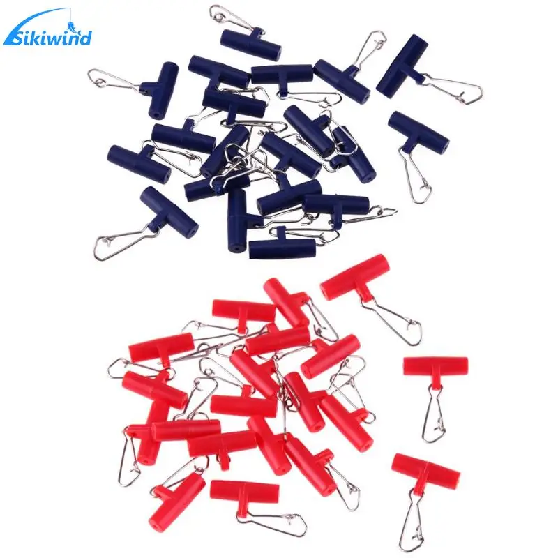 

20pcs Sinker Slider Zip Slider Fishing Swivels Fishing Line Snap Hook Connector Terminal swivel for Fishihooks Blue Red