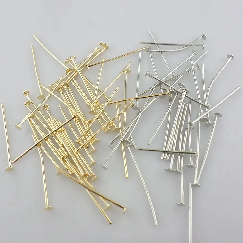 Wholesale 3000pcs Gilded/Dark Silver Earring Flat Head Pins Crafts