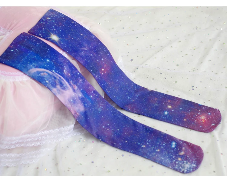 Японский Harajuku стиль Лолита полутрубка носки Лолита мечта звездное небо над коленом носки леггинсы студенческие чулки