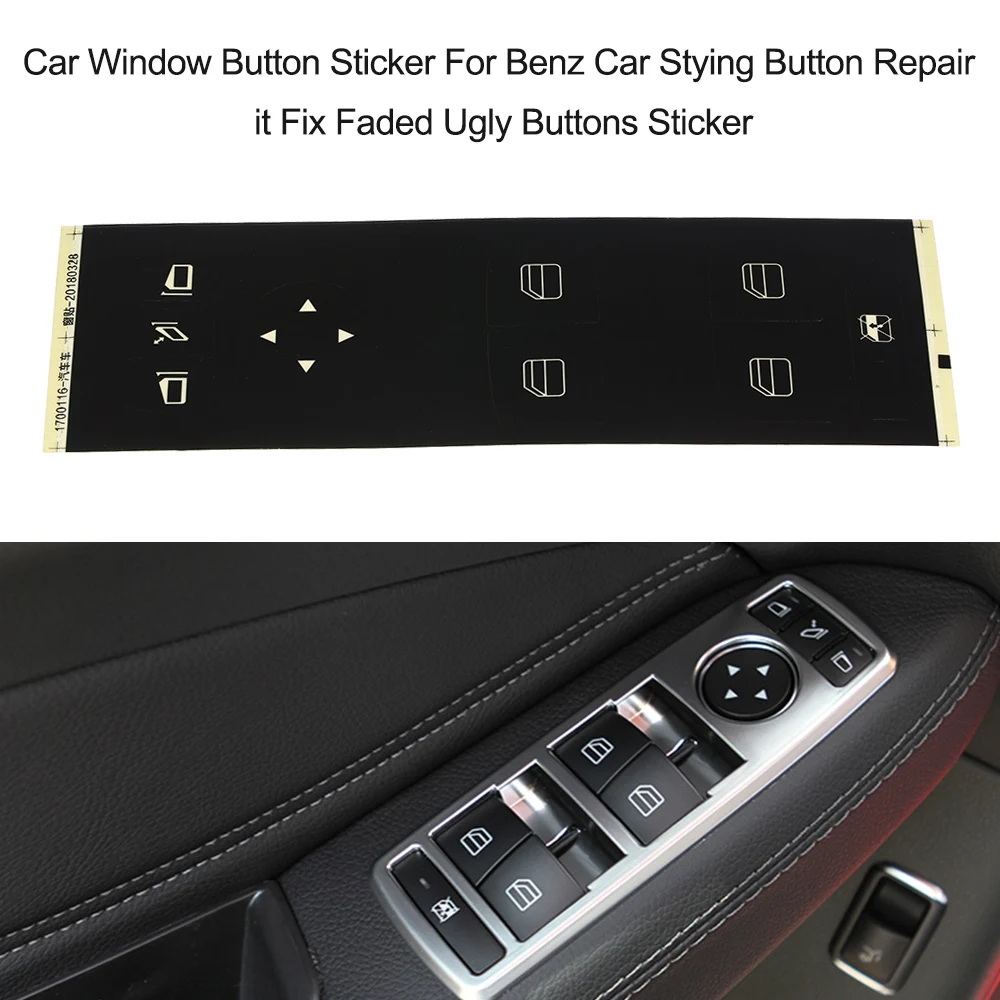 Car Window Button Sticker For Benz Car Stying Button Repair Kit Fix