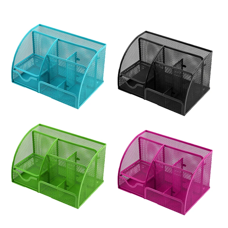 

Portable Metal Mesh Desktop Office Pen Holder Iron Desk Organizer for Scissors Ruler Stationery School Supplies Accessories