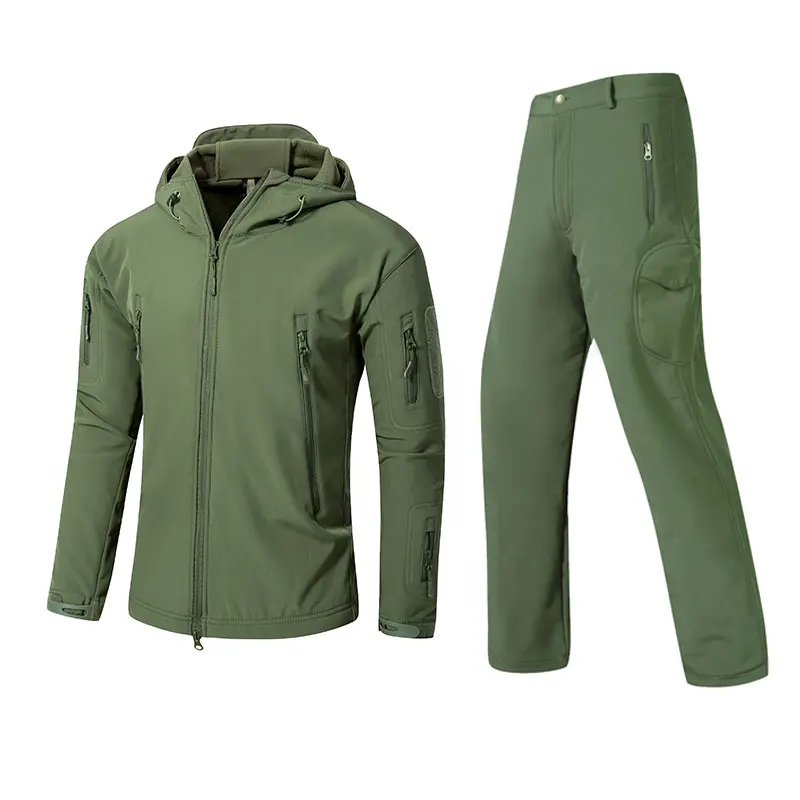 

Winter Autumn Waterproof Shark Skin Soft Shell Jacket Set Men Tactical CP Camouflage Jacket Coat Camo Military Army Clothes Suit