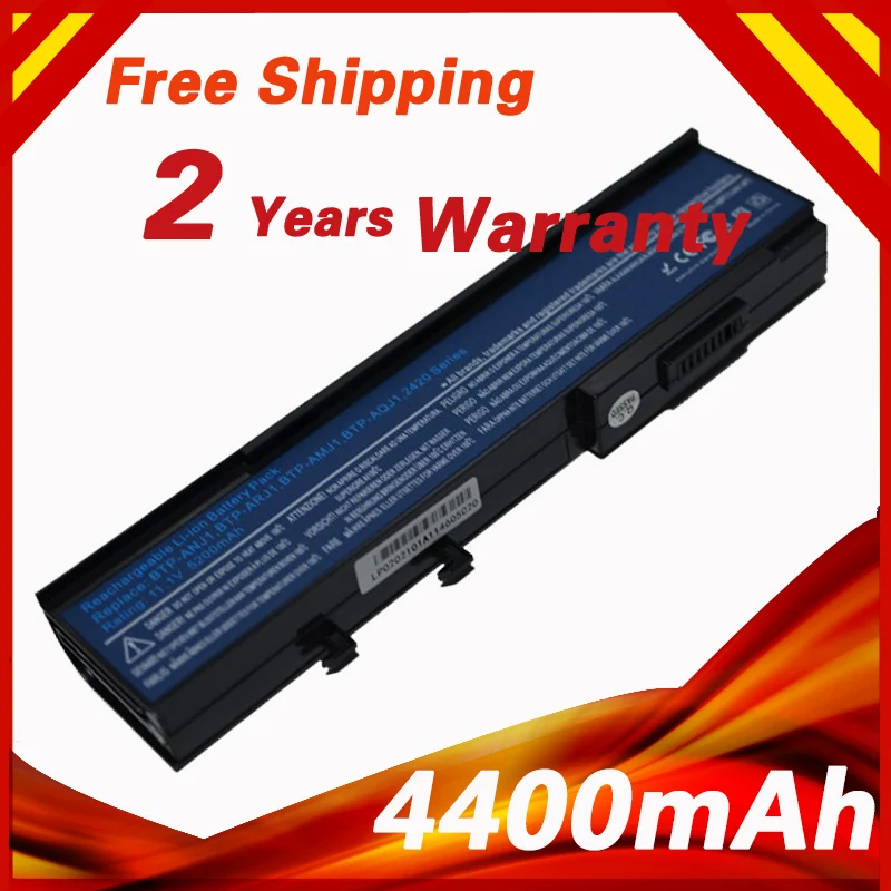 Аккумулятор на 4400 мА · ч для ACER TravelMate 2420 2420A 2440 2470 3010 3240 3250 3280 3300 6231 6252 6291 6292 6492 6493 6553