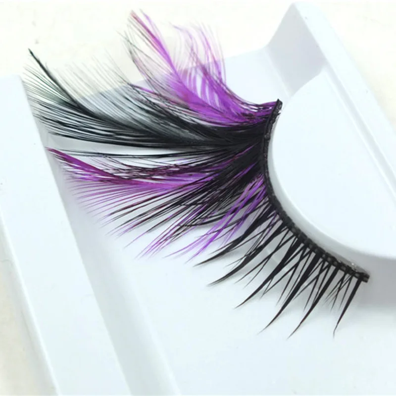 YOKPN Exaggerated Eye Lashes Handmade Art Studio Make-up Tools False Eyelashes Purple Black Cross Thick Feather Fake Eyelashes YOKPN Exaggerated Eye Lashes Handmade Art Studio Make-up Tools False Eyelashes Purple Black Cross Thick Feather Fake Eyelashes