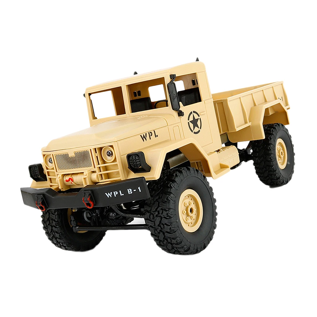 1/16 WPL B-1 2.4G 4WD Off-Road RC Army Truck Rock Crawler Car Electric Vehicel Model Toy Xmas Gifts Yellow