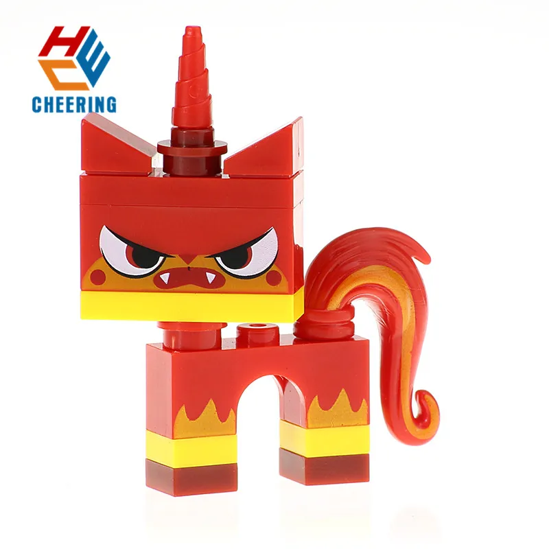 Одна распродажа строительные блоки Unikitty Angry Astro Queasy Biznis Kitty носить фигурки кирпичи лучшие игрушки для детей KF444