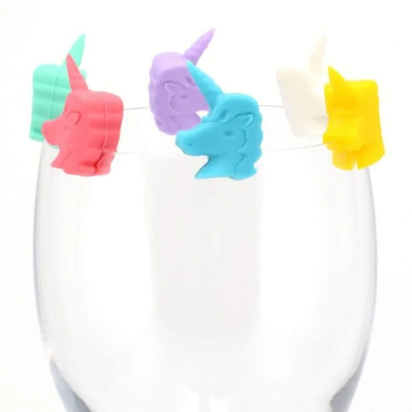 6pcs Silicone Unicorn Wine Charms Glass Markers for Glasses, Universal  Drink Markers with Clip (Randon colors) - AliExpress