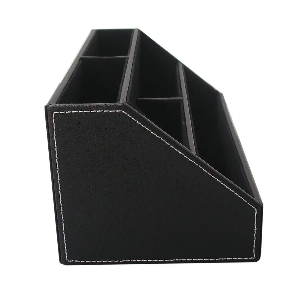 Home Office Wooden Struction Leather Multi-function Desk Stationery Organizer Storage Box, Pen,Business Name Cards,Note Paper