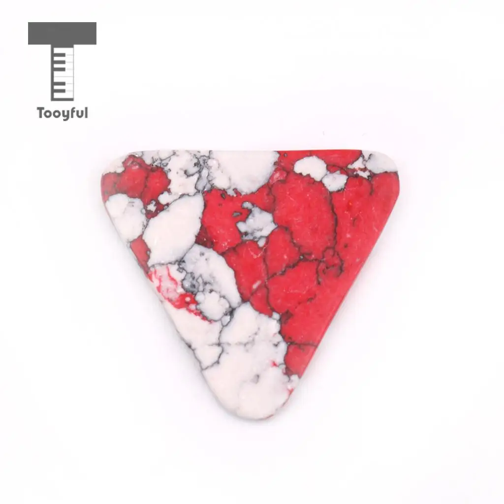 Tooyful Imitate Gemstone Pick Solid Stone Guitar Replacement Parts Red 