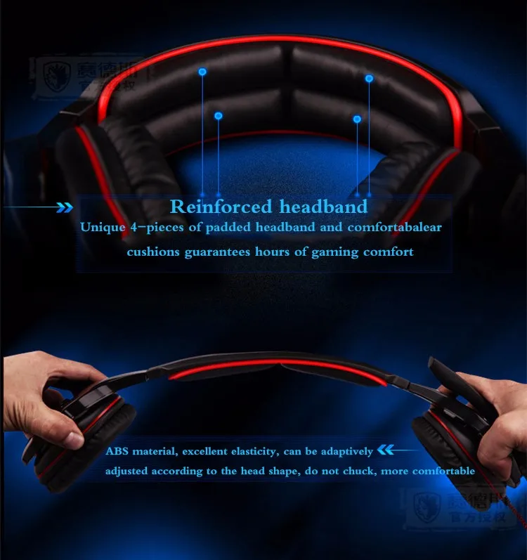 Sades SA-903 7.1 Surround Sound channel USB Gaming Headset Wired Headphone with Mic Volume Control Noise Cancelling Mic Earphone (3)