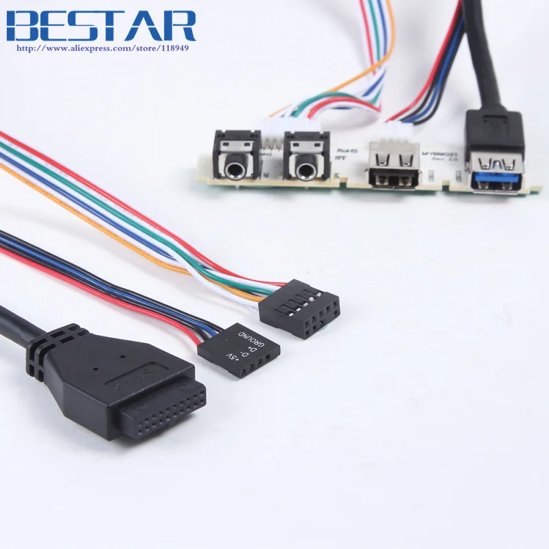 PC Computer Case Front Panel PCB USB 3.0 + USB 2.0 + Jack Audio MIC ...