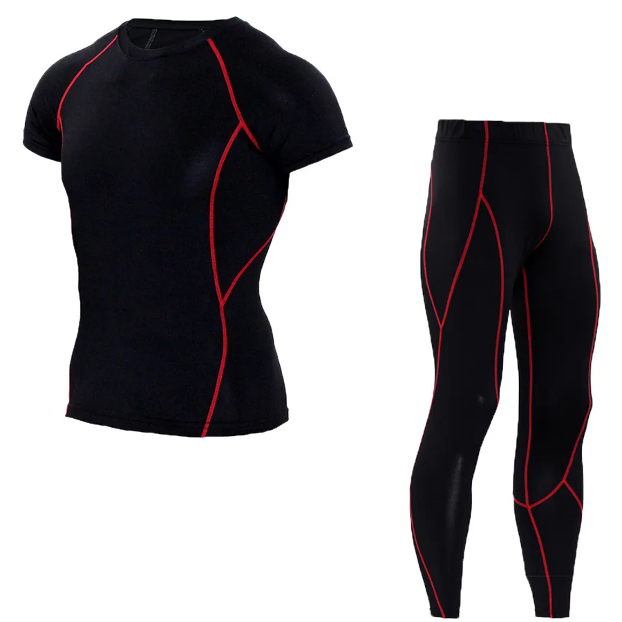 Red sport men running sets (3)