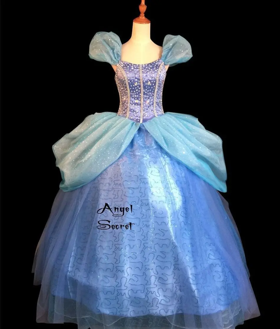

P131 COSPLAY Dress Princess Cinderella Costume tailor made adult GOWN