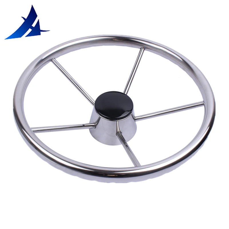 Destroyer 5 spoke stainless steel steer wheel mirror polished marine boat yacht steering wheel