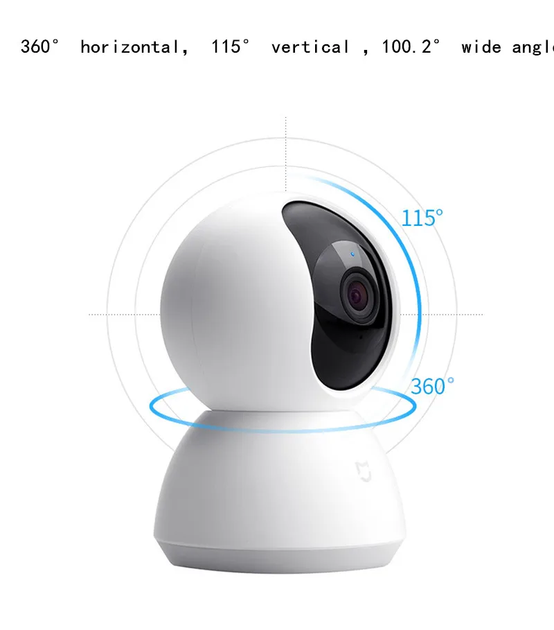 Беспроводная панорамная IP камера Xiaomi mijia PT с углом обзора 360 градусов и подставкой