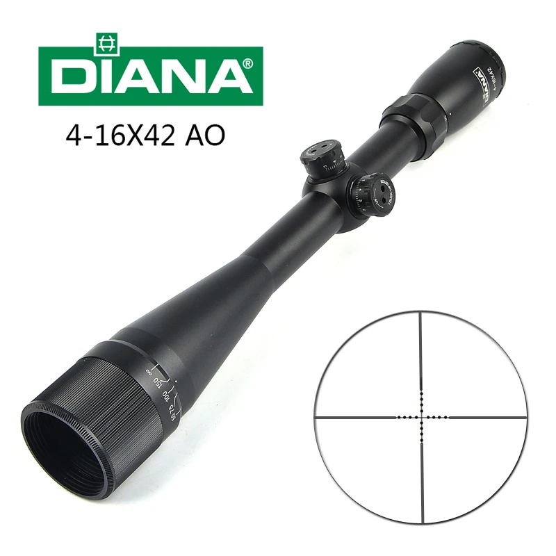 DIANA 4-16X42 AO Tactical Riflescope Mil Dot Reticle Optical Sight Rifle Scope Airsoft Air Gun Sniper Scope for Hunting Caza