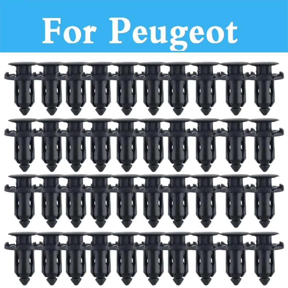 

50pcs 9mm Plastic Screw Rivet Push Fit Panel Trim Clips Fixings Clips For Peugeot 408 508 607 Ion Rcz 308 Gti 4007 4008 407