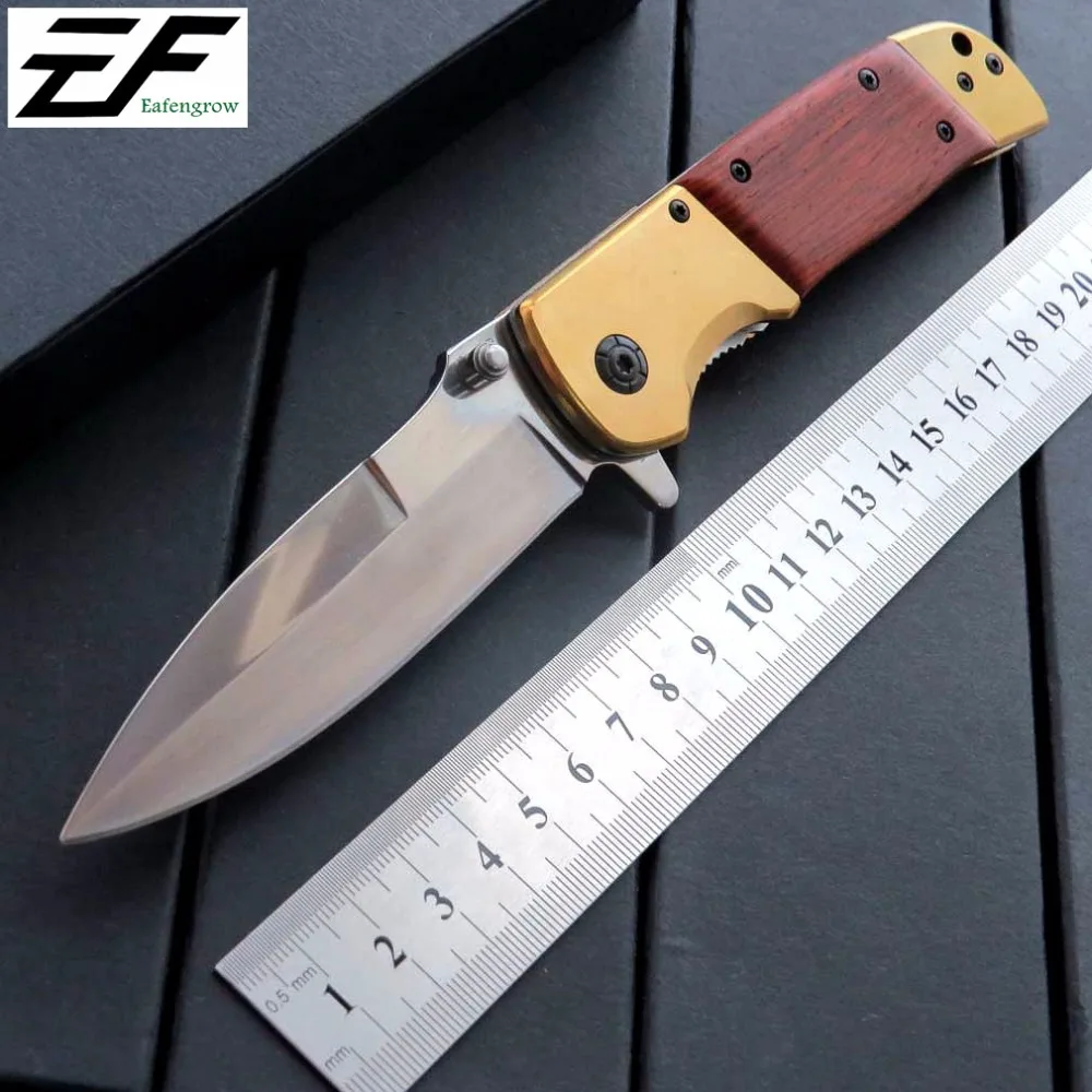 

Eafengrow DA69 Tactical Knife With 5CR13MOV Blade Wood Handle Hunting Combat Survival EDC Folding Knives Outdoor Camping knife