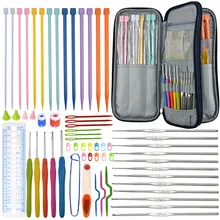 KOKNIT Crochet Set 14Pcs Knitting Needles 5Pcs Crochet Hooks Set Ergonomic 12Pcs Crochet Hook Weaving Yarn Crafts DIY Tools 5pcs set wig crochet set braiding latch hook crochet hook set plastic crochet needle crochet kit knitting needles crochet set