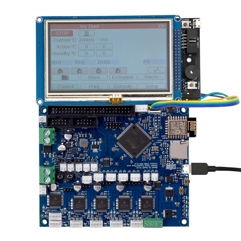 Клонированный Duet 2 Wifi V1.04 DuetWifi Расширенный 32 бит электронный с 4," 5" " PanelDue цветной сенсорный экран контроллер для BLV MGN