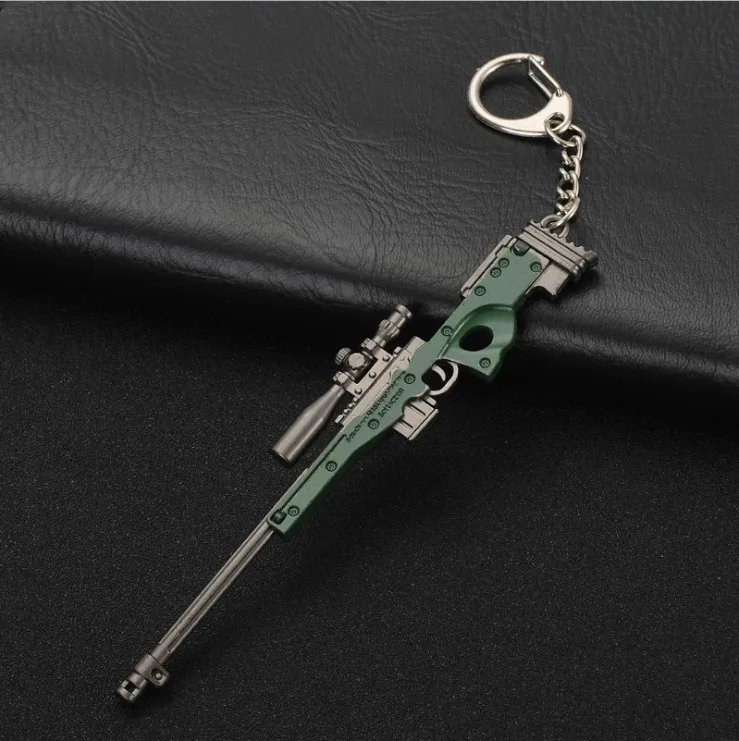 PUBG game weapon keychain styling AWM 98K M416 gun pendant men key ring hook car key chain for honda mazda volvo BMW accessories - Название цвета: AWM