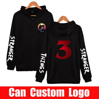 

New Stranger Things zipper Hoodies men Sweatshirt Plus Size 4XL Winter Hip Hop Clothes Casual Bomber Jacket men Coat Streetwear