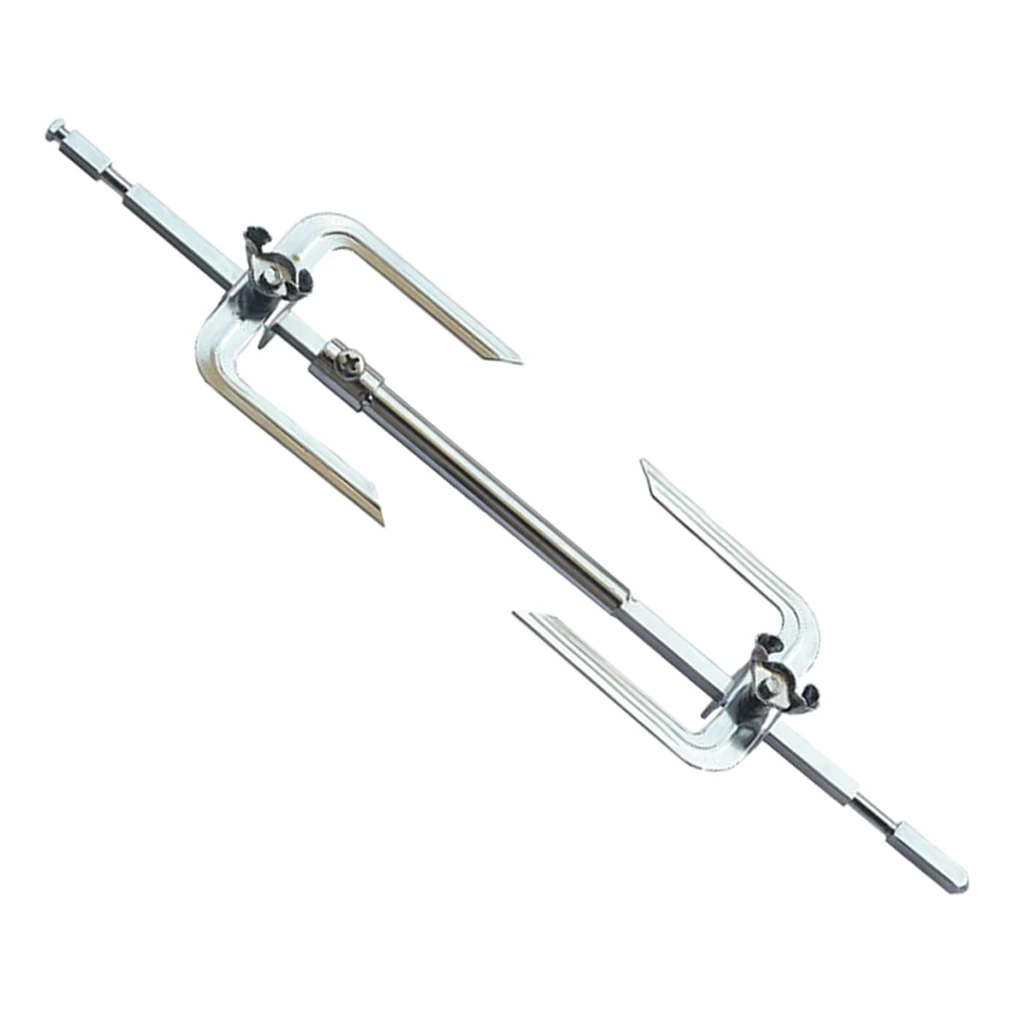 Alloy Plating Telescopic BBQ Stick - Meat/Sausage/Chicken Skewers - Spin Roasting Fork
