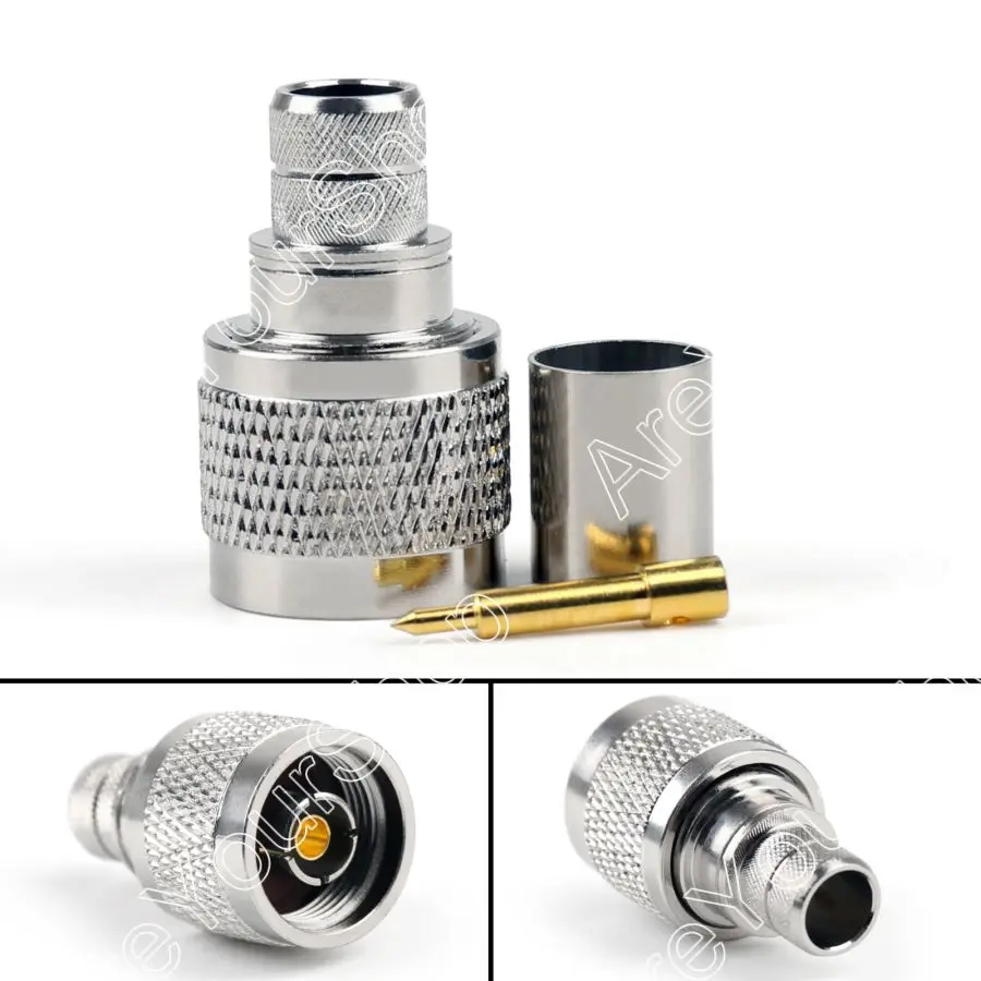 

Areyourshop 5Pcs N-Type Crimp Plug Male For LMR400 RG8 RG213 RG214 Cable RF Coax Connector
