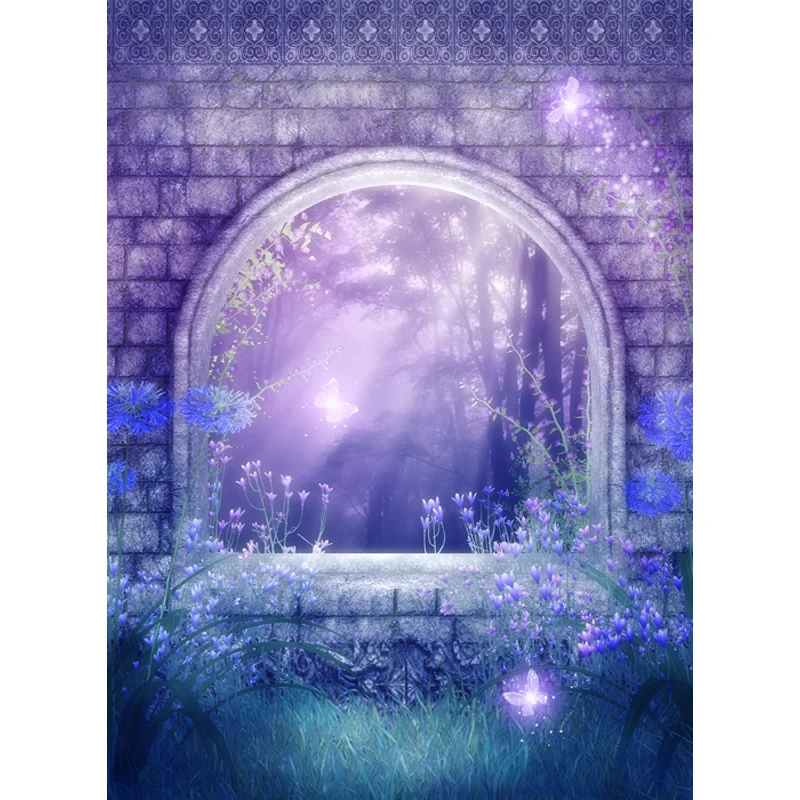 

Seamless Vinyl Photography Background Moonlight Fairy Tale Window Computed Printed Children Backdrops for Photo Studio F-1724