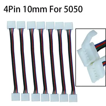 

LED Strip Connector 10mm 4 Pin 16.5cm Length Connector Plug Wire Cable For SMD 5050 RGB led strip Connectors & Terminals